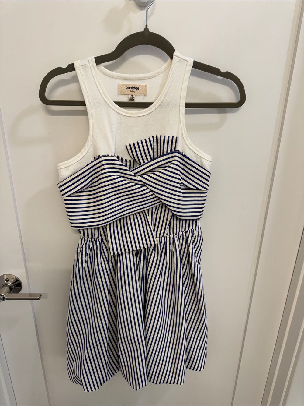 Porridge White & Navy Striped Mini Dress